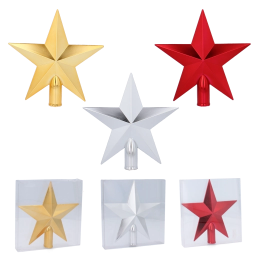 Piek voor kerstboom ster 20 cm plastic