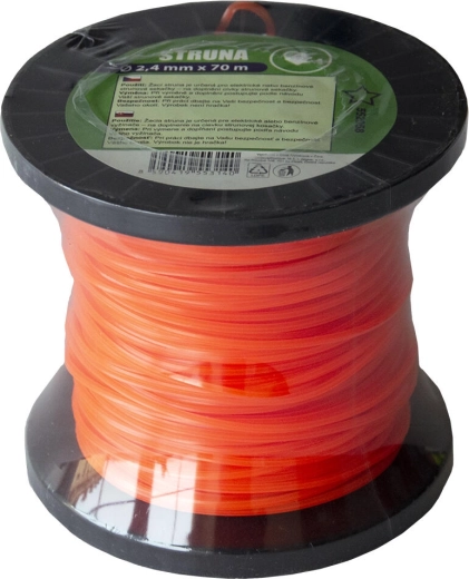 Vervangingsdraad voor trimmer 2,4 mm ster, 70 m, oranje