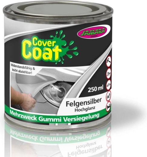 Cover Coat vloeibare rubber voor velgen zilver hoogglans 250 ml