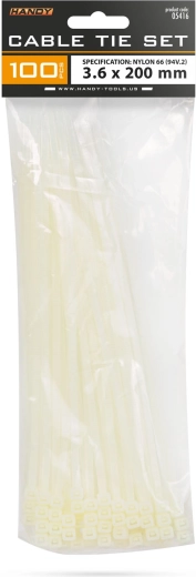 Transparante kabelbinders 200 × 3,6 mm, 100 stuks