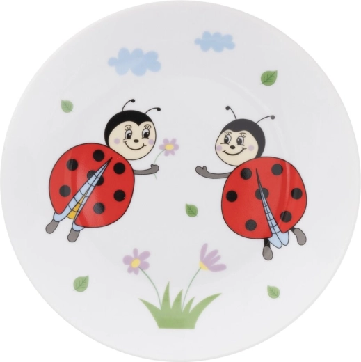Kinder verdeelde ondiepe bord Lieveheersbeestje 21 cm