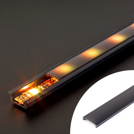 Zwart afdekpaneel voor LED-profiel 1000 mm
