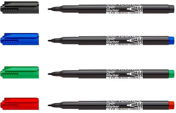 Permanente markers CONCORDE OHP M, set van 4 stuks