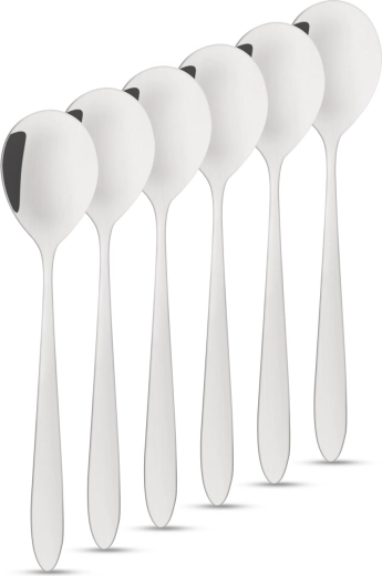 Set van roestvrijstalen koffie- en dessertlepels, 6 stuks