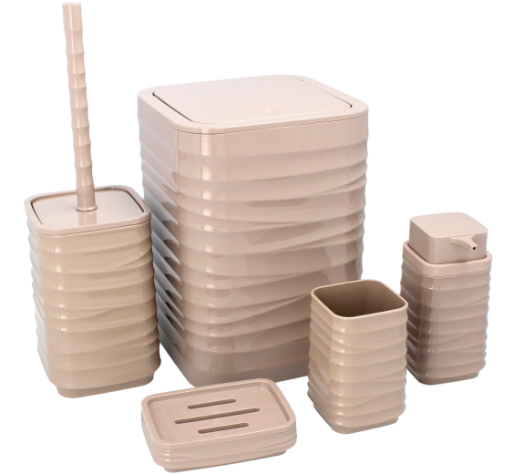 Badkamer set 5-delig vierkant bruin