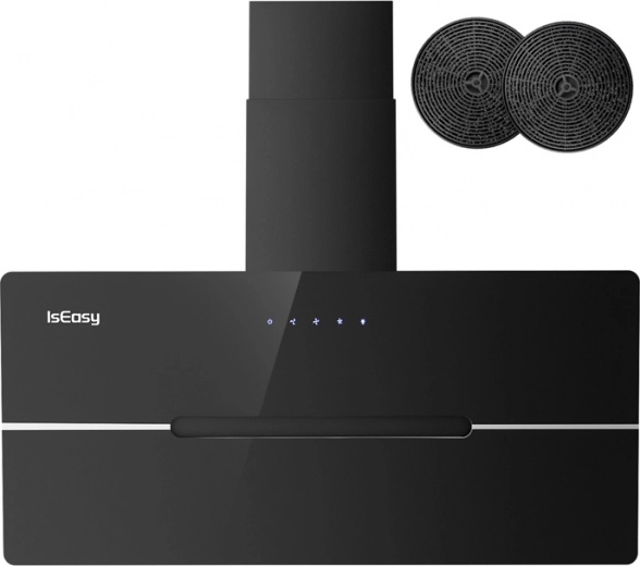 afzuigkap ISEASY TV5290D4-CC-I2, schuine zwarte 90 cm