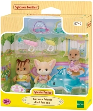 Sylvanian Families Plezier bij het zwembad – trio baby’s met accessoires
