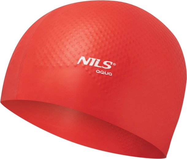 Siliconen badmuts NILS Aqua NQC Dots rood
