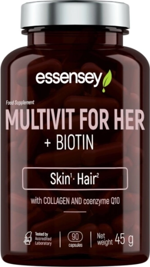 Essensey multivitaminen voor vrouwen met biotine, collageen en co-enzym Q10 – 90 capsules