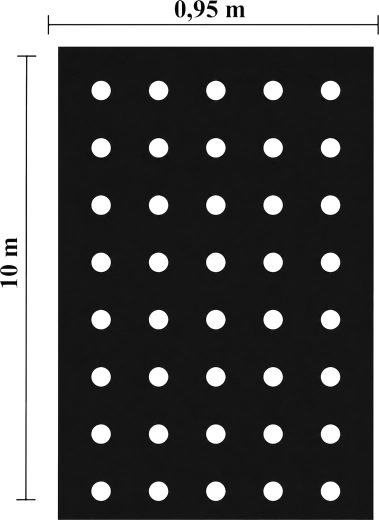 Geperforeerde tuinfólie met gaten 0,95 × 10 m - 1 stuk