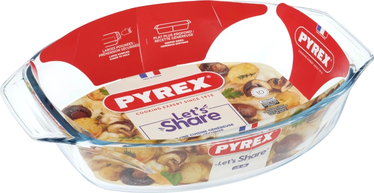 Ovale ovenschaal PYREX 35 × 24 cm van borosilicaatglas