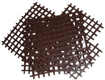 Modulaire kunststof mat 25 × 25 cm, bruin (4 stuks)