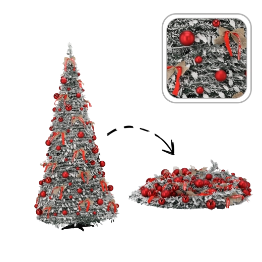 Opvouwbare kunstkerstboom Wanda 150 cm met LED-verlichting en decoraties
