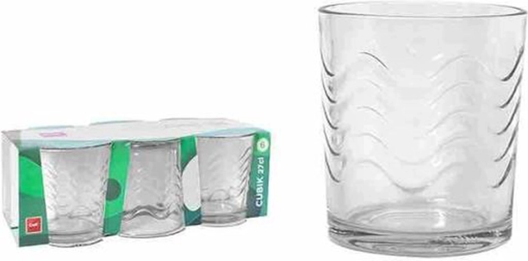 Set Cubik-glasjes 270 ml, 6 stuks, glas