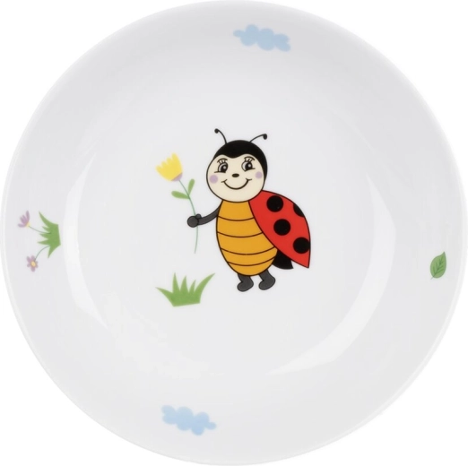 Diep kinderbord met vakjes Lieveheersbeestje 19 cm