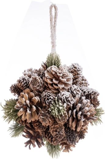 Hangende dennenappelsbal Snow 16 cm