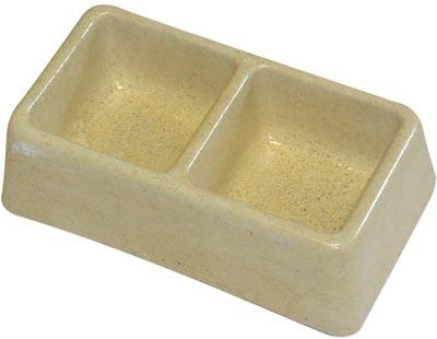 Betonnen dubbele voerbak voor knaagdieren – klein, 165 × 90 × 50 mm