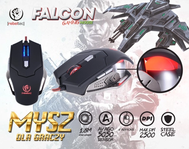 Gaming optische muis USB Falcon