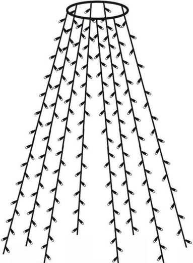 Lichtgordijn voor kerstboom 160 LED – warm wit, KAMAI