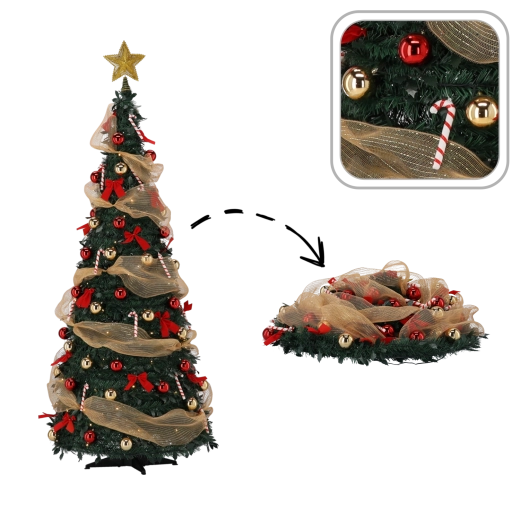Opvouwbare kunstkerstboom Lidia 150 cm met LED-verlichting