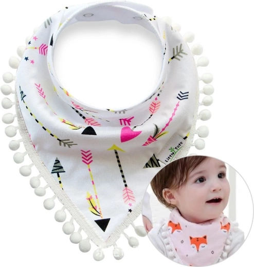 Kinder sjaal met pompons - Cupido’s pijl