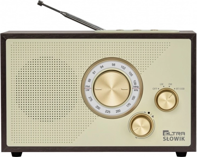 tafelradio OR Słowik met USB, Bluetooth en FM/LW – donkerbruin hout