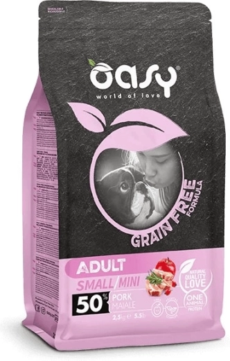 Oasy Grain Free Adult Small/Mini varkensvlees 2,5 kg