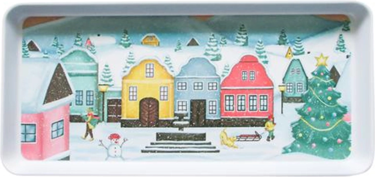 Kerst serveerschaal Dorpje 35 × 16,5 × 2,3 cm