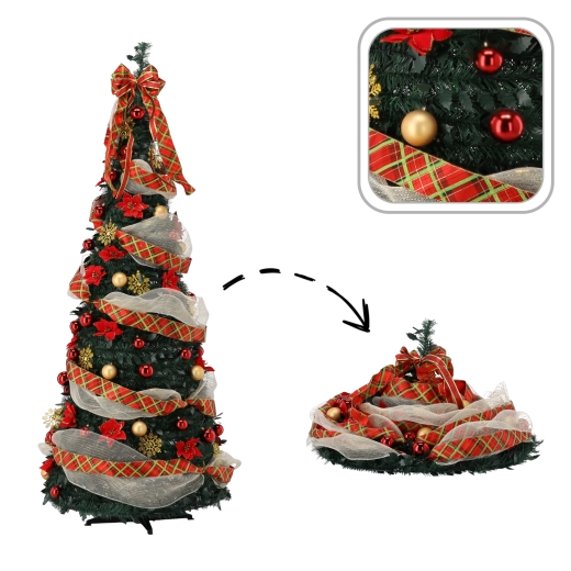 Opvouwbare kunstkerstboom Giada 180 cm met LED-verlichting