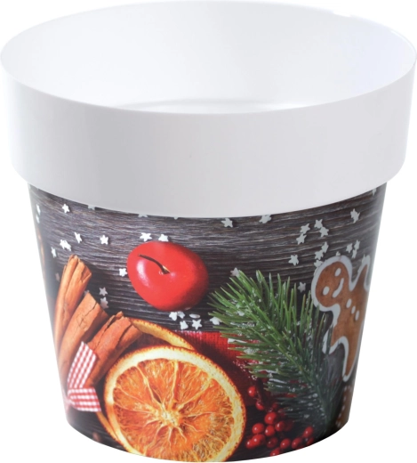 Bloempot met print, kunststof, diameter 16 cm, motief S3