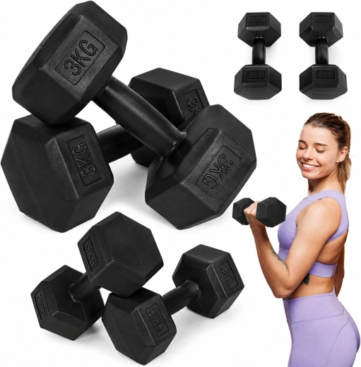 Hexagon halters MOVEPRO 2×3 kg (zwart)