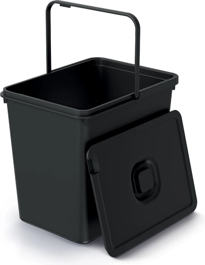 Vuilnisbak Systema Basic Flap 23 l – gerecycled zwart