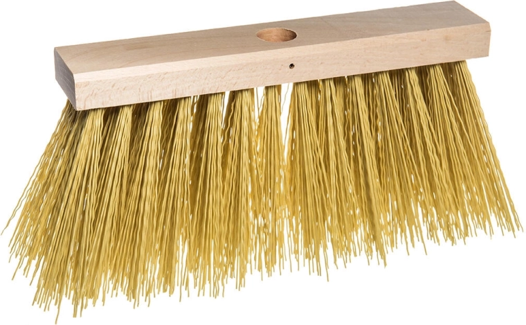 Stoepbezem van hout met PET-vezels 25 × 6 cm, zonder schroefdraad
