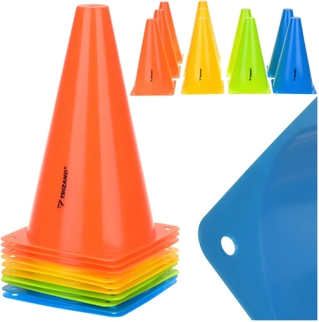 Trainingspionnen 10 stuks TRIZAND 23 cm – gekleurde sportmarkeringen