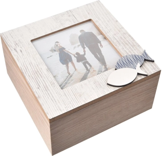 Houten fotodoos Beach 15 × 15 × 7,5 cm