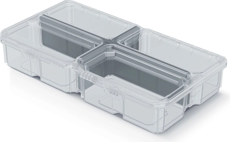 Kunststof organizer met transparant deksel MSX BOX, 28,5 × 15,8 × 5,7 cm