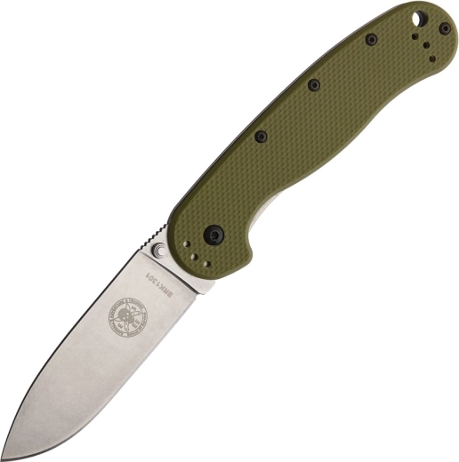 Zakmes ESEE Avispa OD Green 8,9 cm met stonewash afwerking, groene FRN
