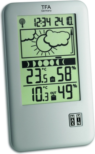 Draadloos weerstation TFA Neo Plus, zilverkleurig