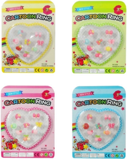 Set van 8 kleurrijke verstelbare ringen voor meisjes