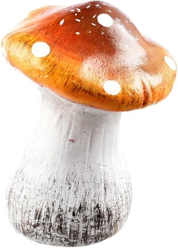 Keramische decoratie vliegenzwam oranje 8 cm