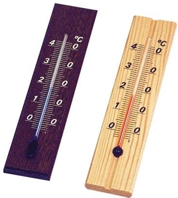 Houten binnenthermometer 20 cm voor aan de muur