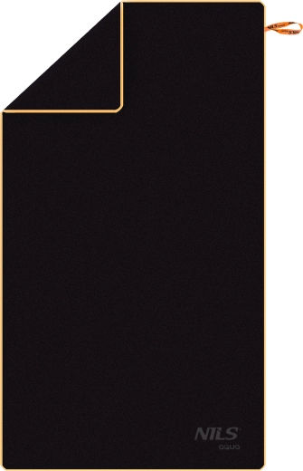 NILS Aqua microvezelhanddoek, zwart‑oranje