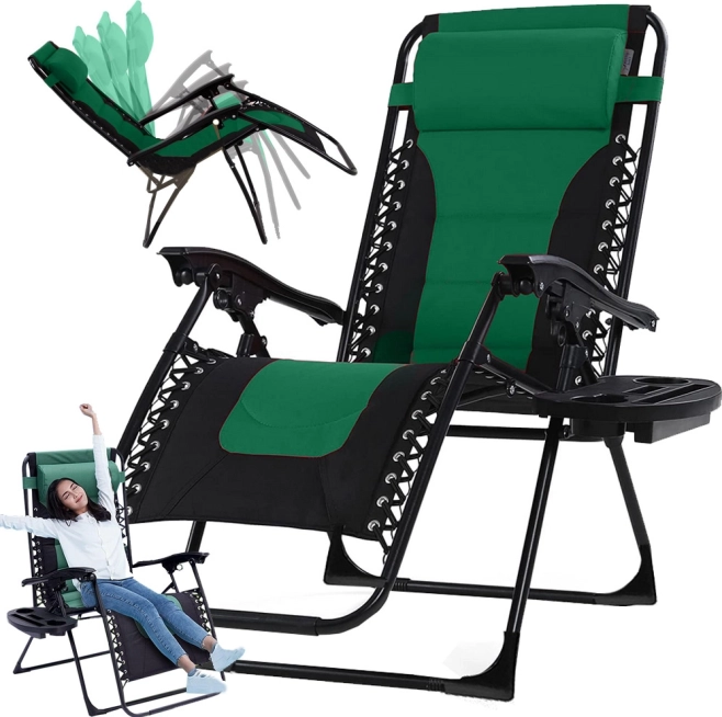 Opvouwbaar tuinligbed Gravity met bijzettafeltje