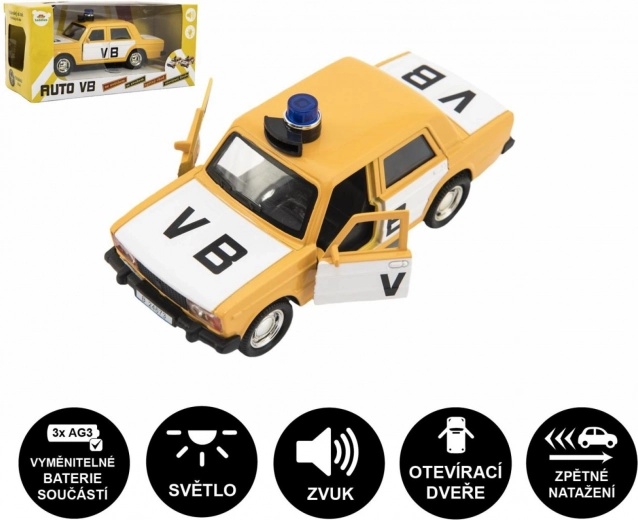 Politiewagen VB Lada 12 cm met licht en geluid op terugtrekmotor