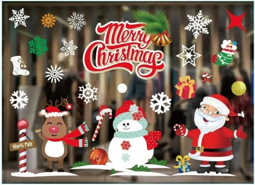Kerstdecoratieve raamstickers