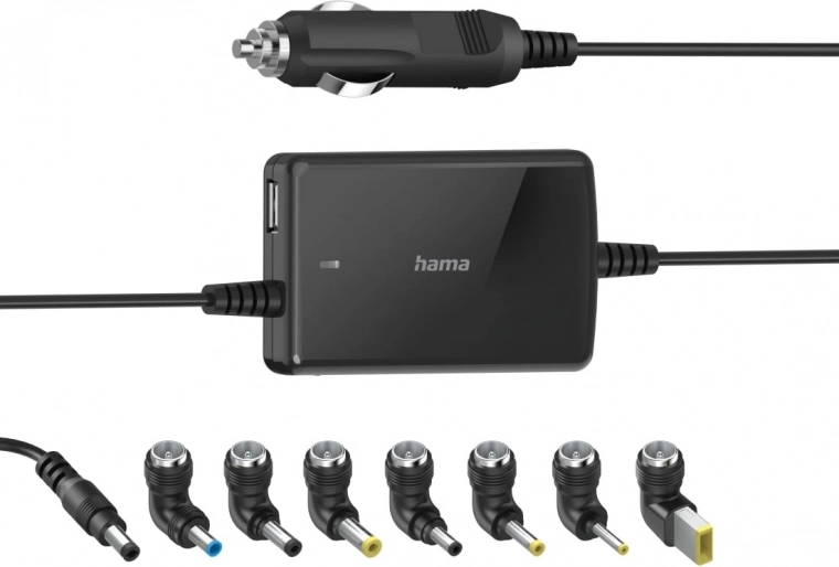 Universele autolader voor laptop 15–19 V, 70 W met USB