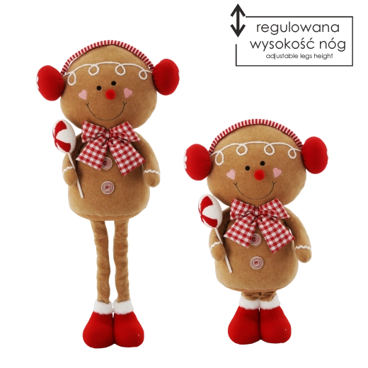 Kerstdecoratie peperkoekmannetje Ciastek met oorflappen en telescopische poten