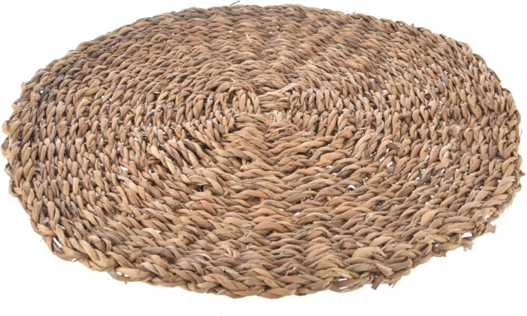 Rond beige placemat van zeegras 37 cm