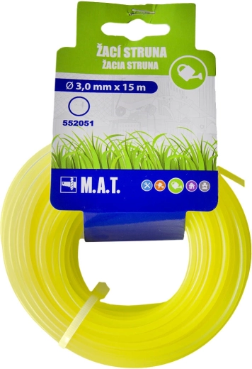 Maaisnoer 3,0 mm rond, 15 m, nylon, geel
