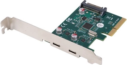 PCIe-kaart met 2× USB-C 3.2 Gen 2x1 (10 Gb/s) – low profile
